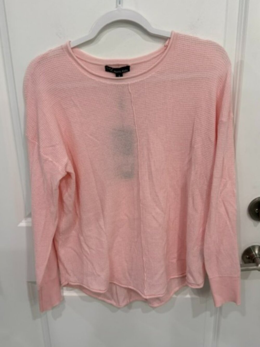 Metric Knits Pink Waffle Long Sleeve Top